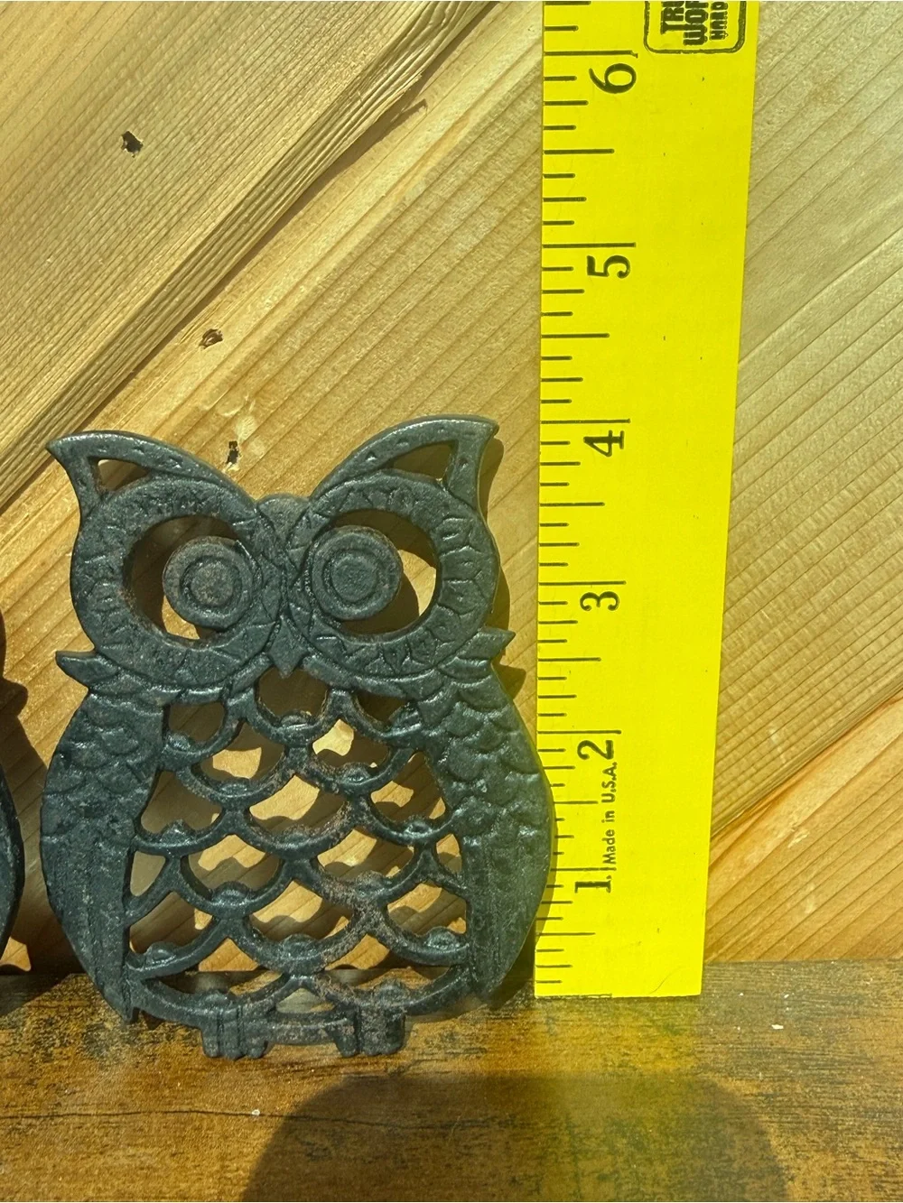 Set of 3 Decorative Owl Trivets - Black Cast Iron Look
